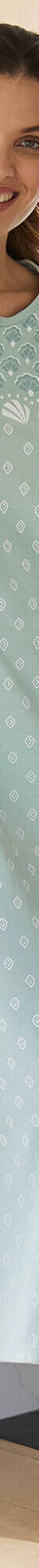 Chemise de nuit manches longues - jersey coton (vert d'eau) Chemise de nuit manches longues - jersey coton (vert d'eau)